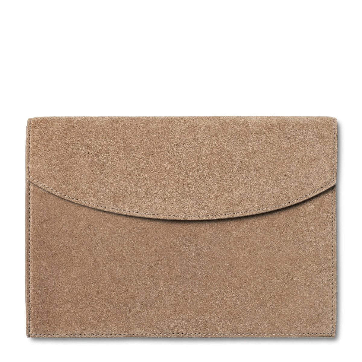 Suede Envelope Clutch in Sand by AERIN at Fig Linens and Home - Flap Down
