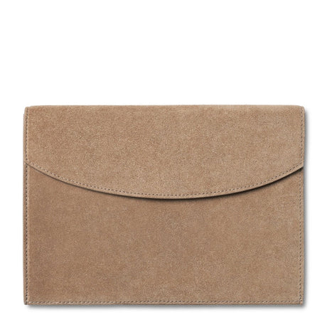 Suede Envelope Clutch in Sand by AERIN at Fig Linens and Home - Flap Down