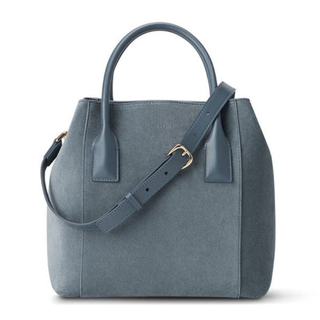 Suede Nano Weekender Bag in Denim by AERIN at Fig Linens and Home 1