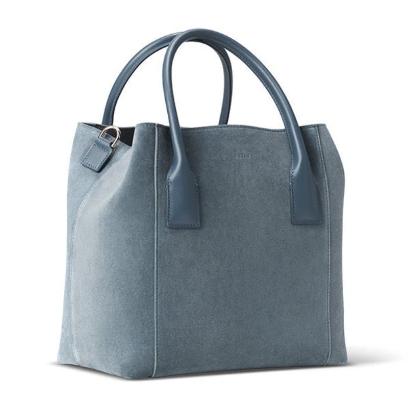 Suede Nano Weekender Bag in Denim by AERIN at Fig Linens and Home 2