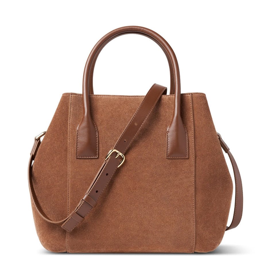 Suede Nano Weekender Bag in Farro by AERIN at Fig Linens and Home