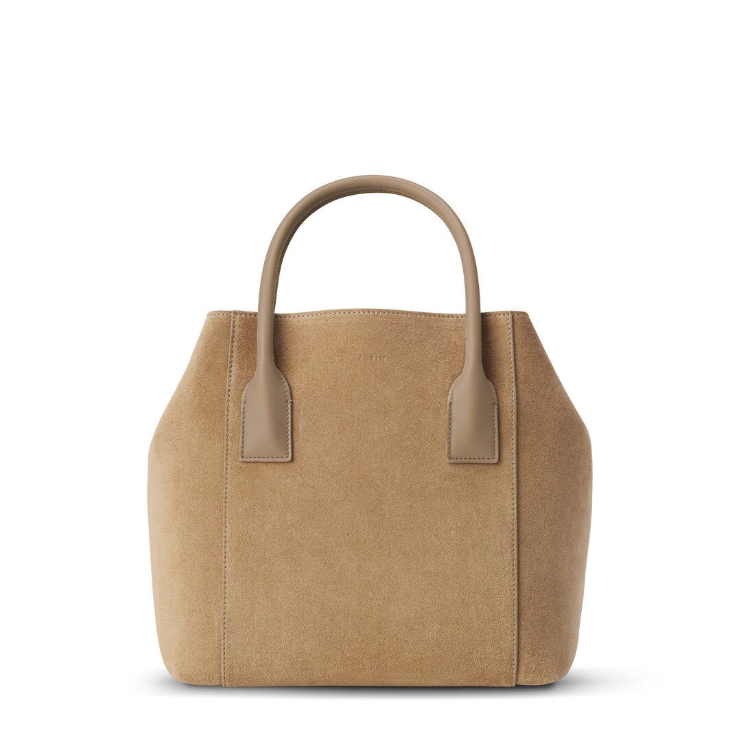 Suede Nano Weekender Bag Sand | AERIN at Fig Linens and Home 3