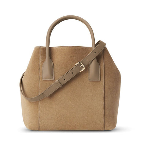 Suede Nano Weekender Bag Sand | AERIN at Fig Linens and Home