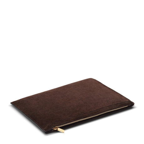 Suede Pouch Chocolate by AERIN at Fig Linens and Home - View 1