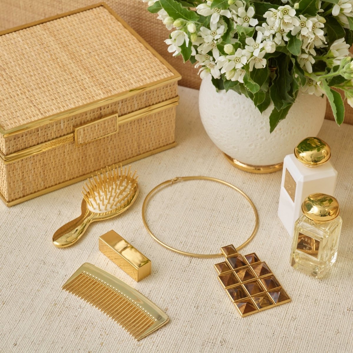 Travel Gold Hairbrush by AERIN - Lifestyle at Fig Linens and Home 2