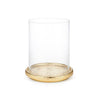 Tulln Hurricane by AERIN | Glass and Brass-Finish Pillar Candle Holder 2