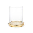 Tulln Hurricane by AERIN | Glass and Brass-Finish Pillar Candle Holder 2
