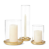 Tulin Medium Taper Hurricane by AERIN - shown in Trio of Tulin Candle Holders at Fig Linens and Home