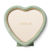 AERIN Valentina Suede Heart Frame in Sage Green at Fig Linens and Home - View 2