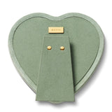 AERIN Valentina Suede Heart Frame in Sage Green at Fig Linens and Home - View of Back