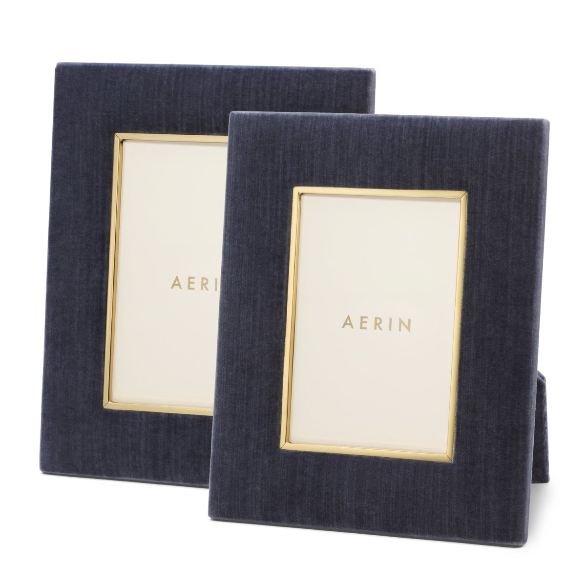 Valentina Velvet Frame in Dusk Blue - 4 x 6 by AERIN at Fig Linens and Home - 3
