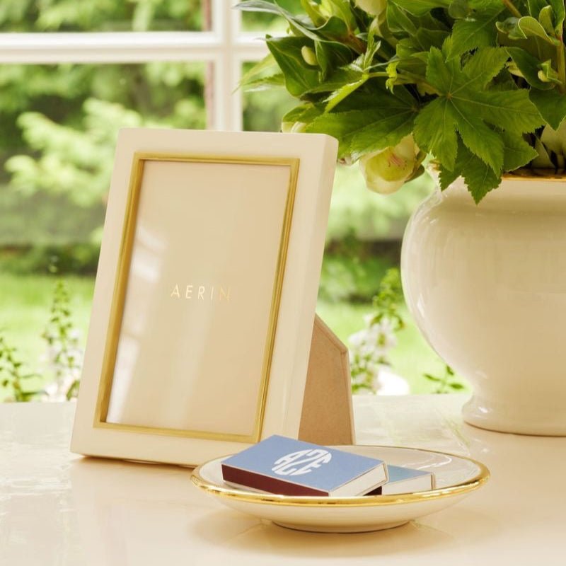 Varda Lacquer Frame in Cream - 4 x 6 by AERIN 5.2" x 7.2" x 1.0" Cream at FIG LINENS AND HOME 2