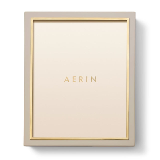 Varda Lacquer Frame in Taupe - 8 x 10 by AERIN 9.1" x 11.1" x 2.0" Taupe at FIG LINENS AND HOME 1