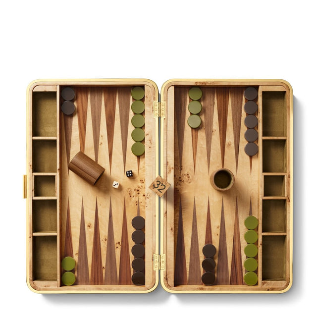 Velvet Backgammon in Moss by AERIN at Fig Linens and Home 1