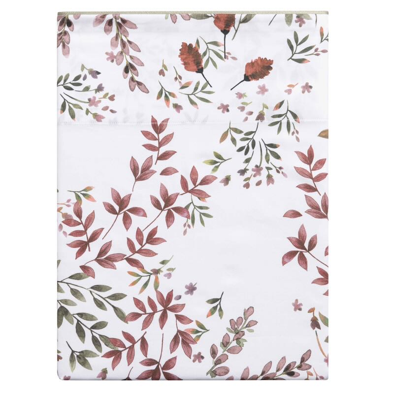 Flat Sheet - Alexandre Turpault Tourbillon Cosmos Flower Organic Bedding at Fig Linens & Home