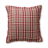 Aberdeen Euro Pillow Sham by Alicia Adams Alpaca - Light Taupe and Scarlet