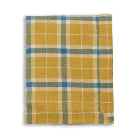 Alicia Adams Alpaca Aberdeen Throw - French Yellow and Teal at Fig Linens and Home