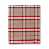 Alicia Adams Alpaca Aberdeen Throw - Light Taupe and Scarlet at Fig Linens and Home