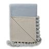 Alicia Adams Alpaca Bali Pompom Throw in Spa Blue and Ivory at Fig Linens and Home