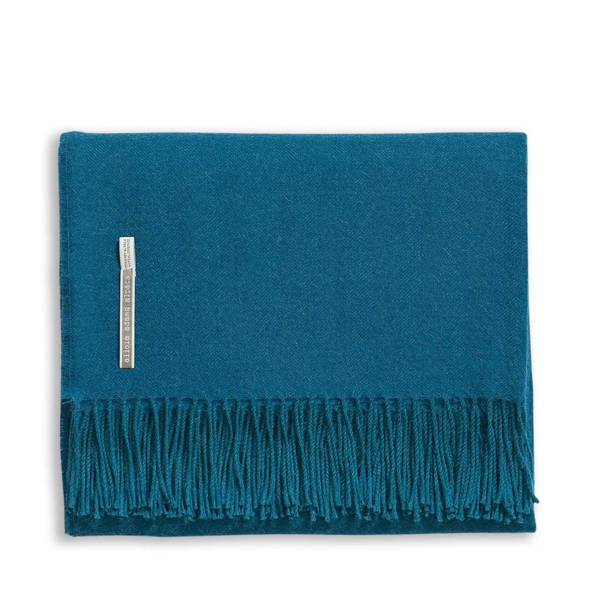 Alicia Adams Alpaca Classic Throw in Oceanside Herringbone at Fig Linens and Home