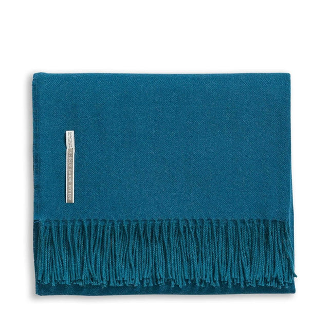 Alicia Adams Alpaca Classic Throw in Oceanside Herringbone at Fig Linens and Home