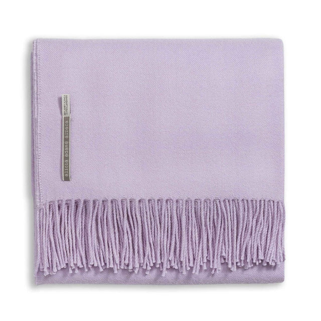 Alicia Adams Alpaca Classic Throw in Solid Lavender at Fig Linens and Home