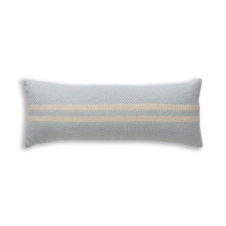 Big Sur Long Lumbar Pillow in Spa Blue / Ivory | Alicia Adams Alpaca at Fig Linens and Home