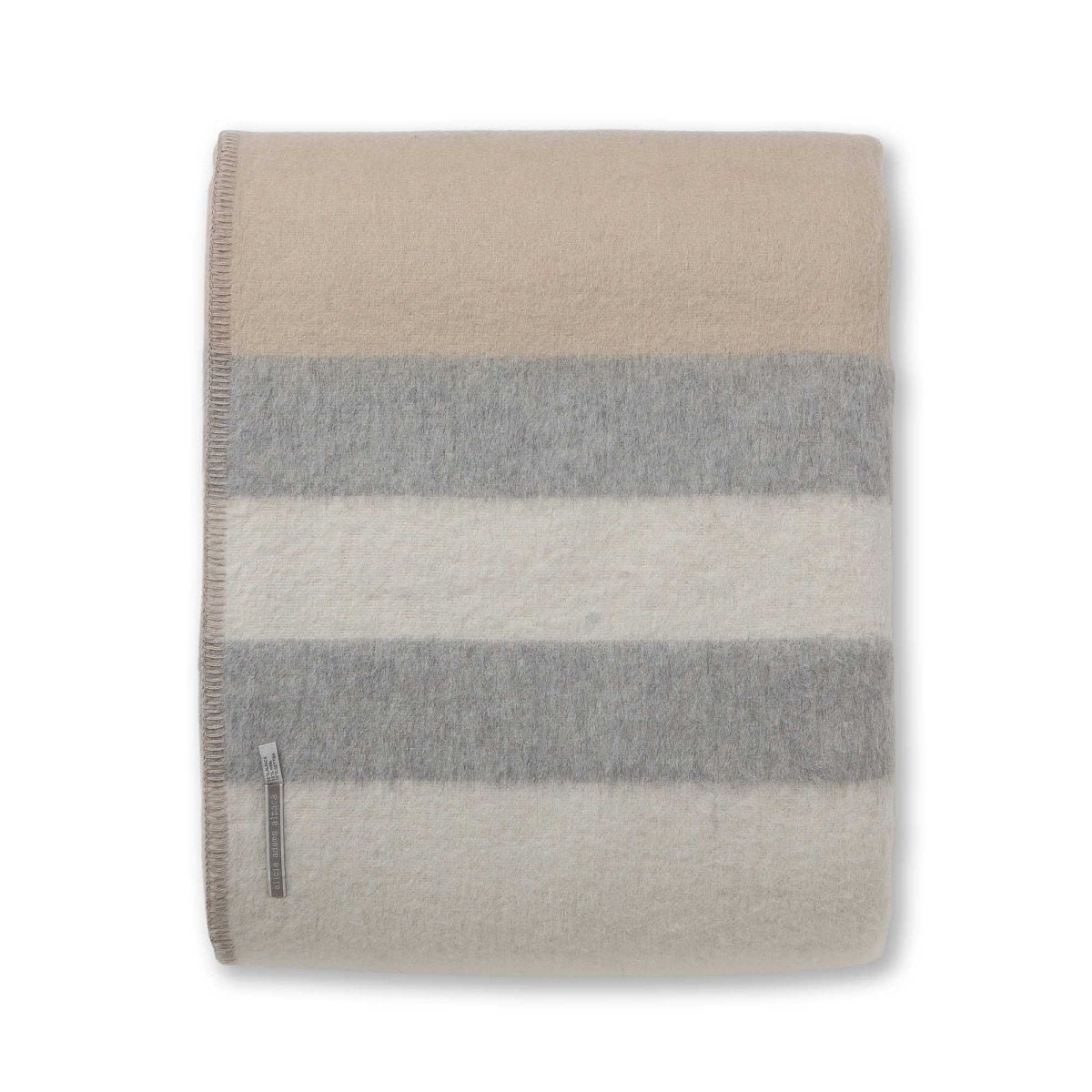 Alicia Adams Alpaca King Field Bed Blanket at Fig Linens and Home - Beige, Light Grey and Ivory