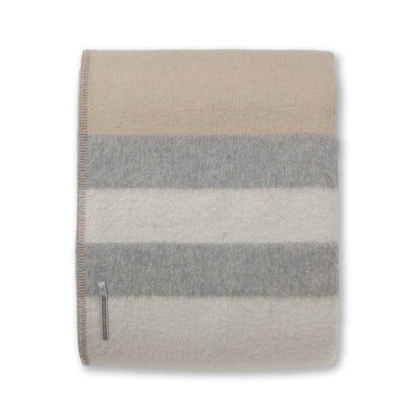 Alicia Adams Alpaca King Field Bed Blanket at Fig Linens and Home - Beige, Light Grey and Ivory