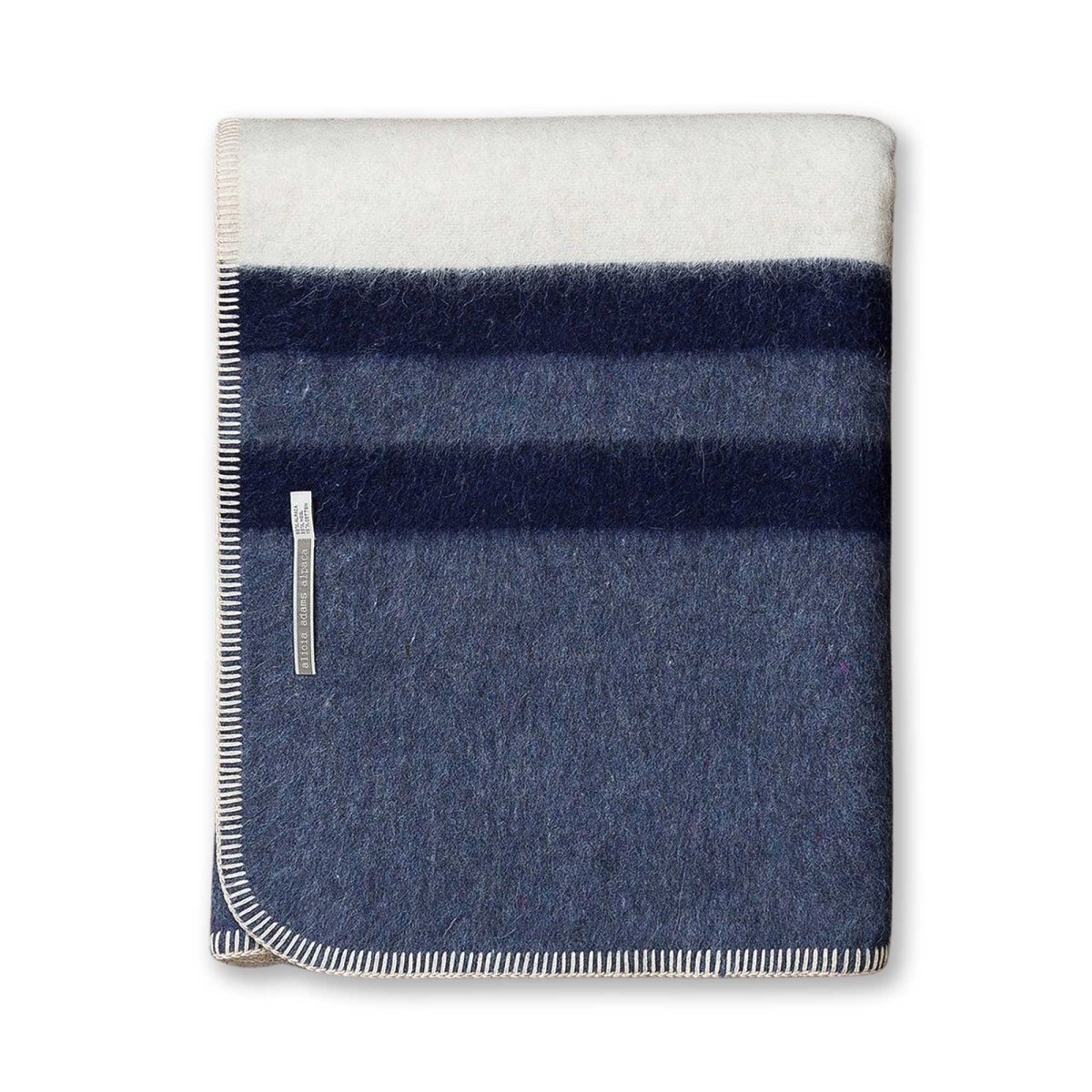 Field Throw Blanket in Ivory / Denim Blue / Navy | Alicia Adams Alpaca at Fig Linens and Home