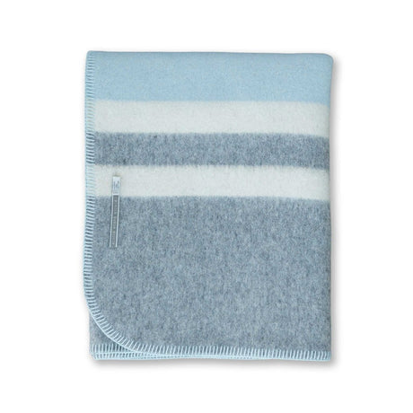 Field Throw Blanket in Light Blue / Light Grey / Ivory | Alicia Adams Alpaca at Fig Linens and Home