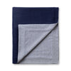 Alicia Adams Alpaca Hudson Bed Blanket at Fig Linens and Home in Navy Blue and Light Grey