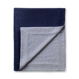 Alicia Adams Alpaca Hudson Bed Blanket at Fig Linens and Home in Navy Blue and Light Grey