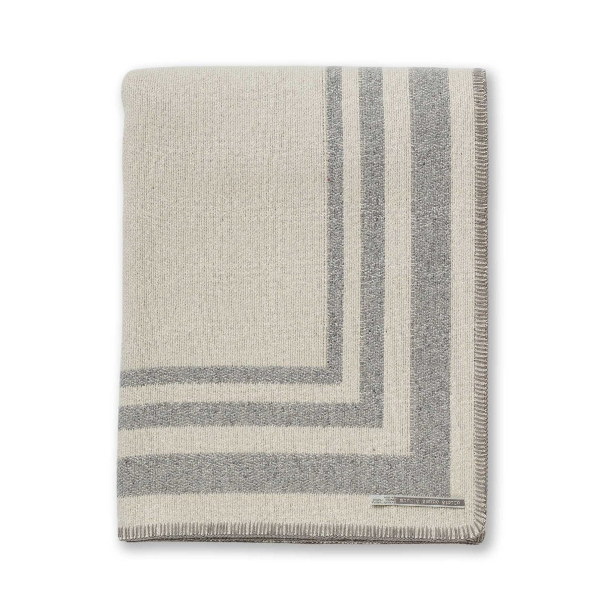 Alicia Adams Alpaca Mazing Bed Blanket in Ivory and Light Grey at Fig Linens and Home