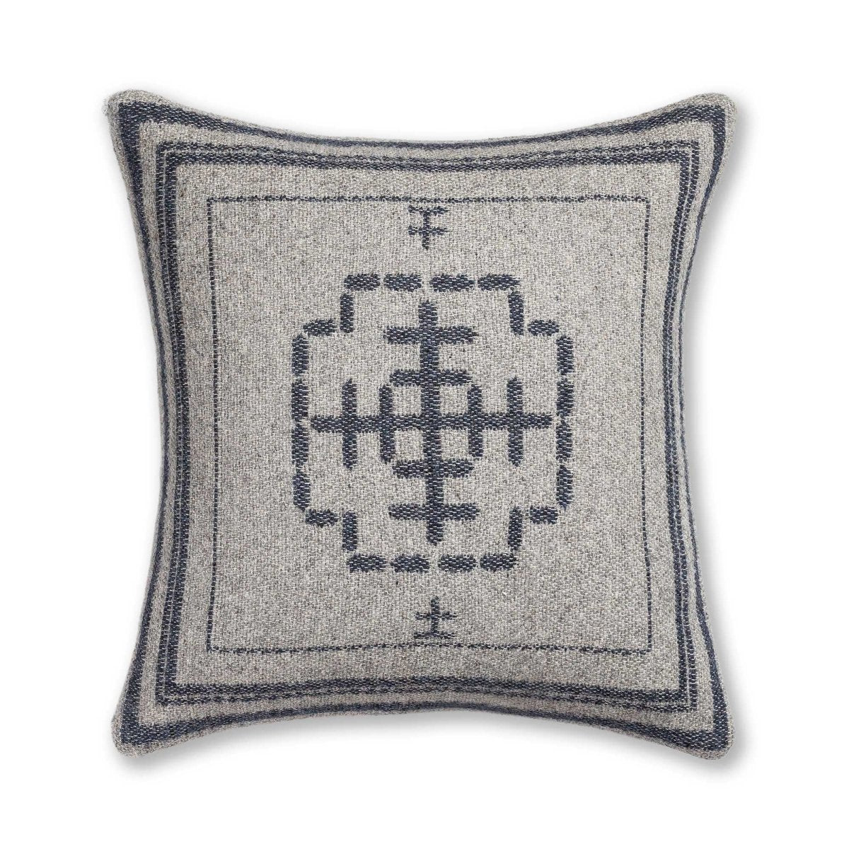 Mazing Pillow in Light Grey / Navy | Alicia Adams Alpaca at Fig Linens and Home