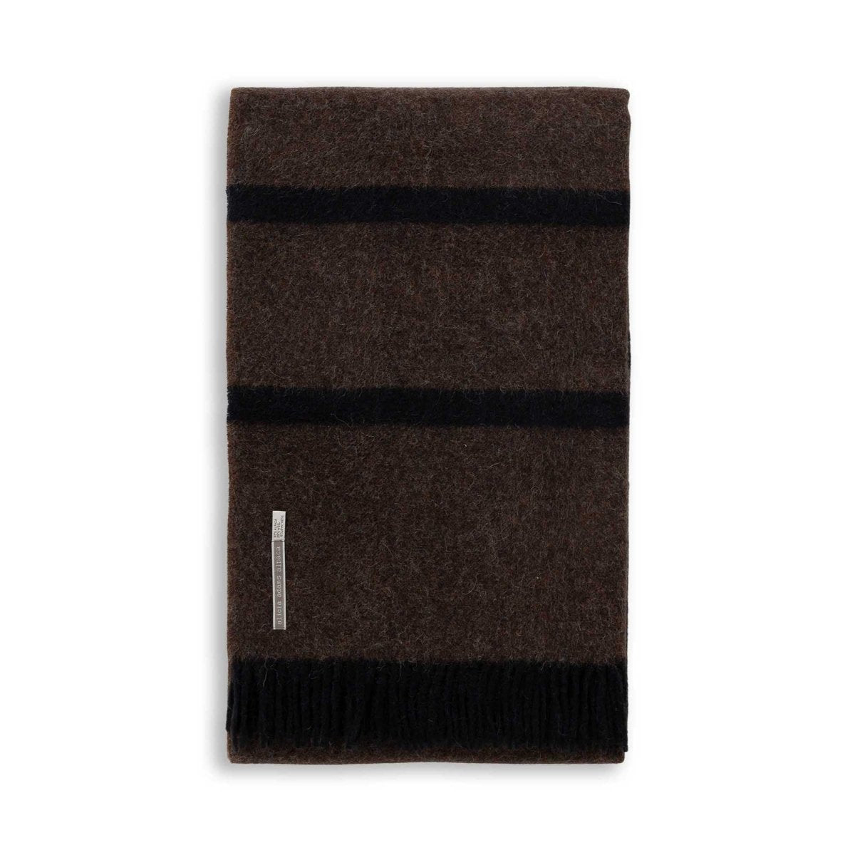 Meadow Throw in Black / Dark Taupe | Alicia Adams Alpaca at Fig Linens and Home