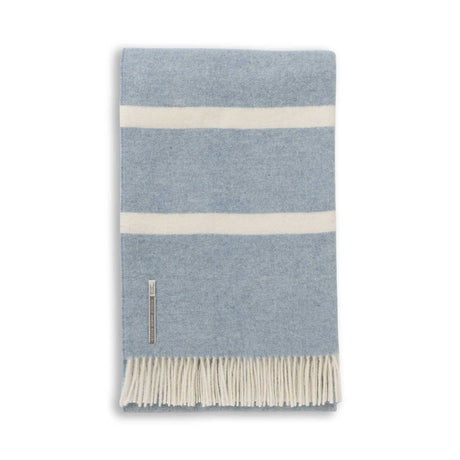 Meadow Throw in Ivory / Blue | Alicia Adams Alpaca at Fig Linens and Home