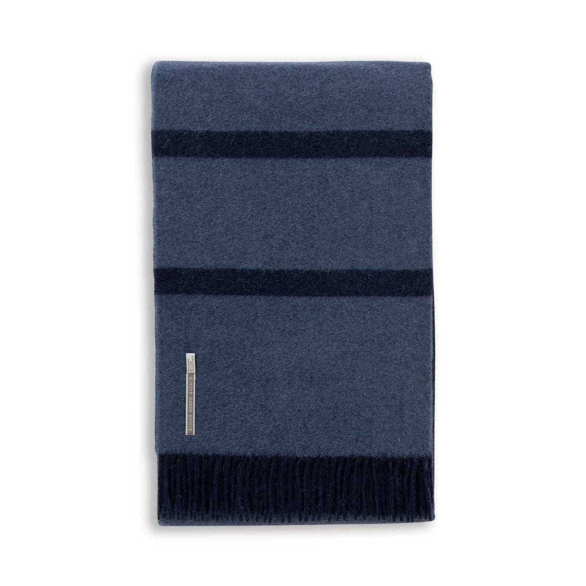 Meadow Throw in Navy / English Manor | Alicia Adams Alpaca at Fig Linens and Home