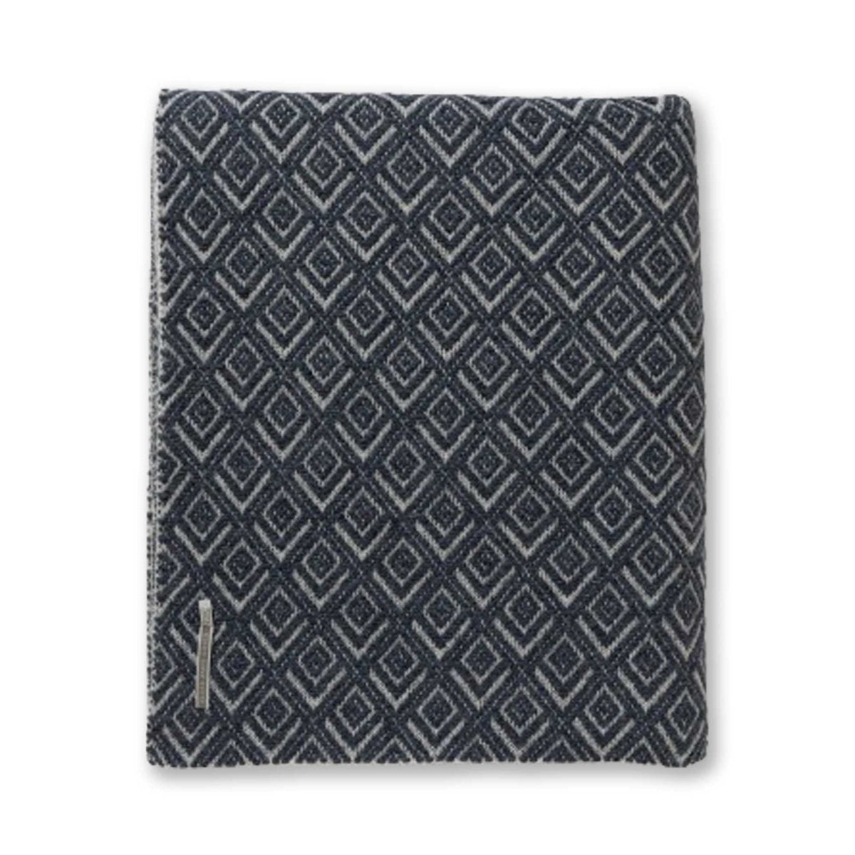Mystic Bed Blanket by Alicia Adams Alpaca - Navy Blue with Ivory at Fig Linens and Home