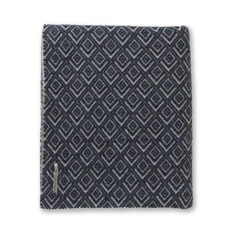 Mystic Bed Blanket by Alicia Adams Alpaca - Navy Blue with Ivory at Fig Linens and Home