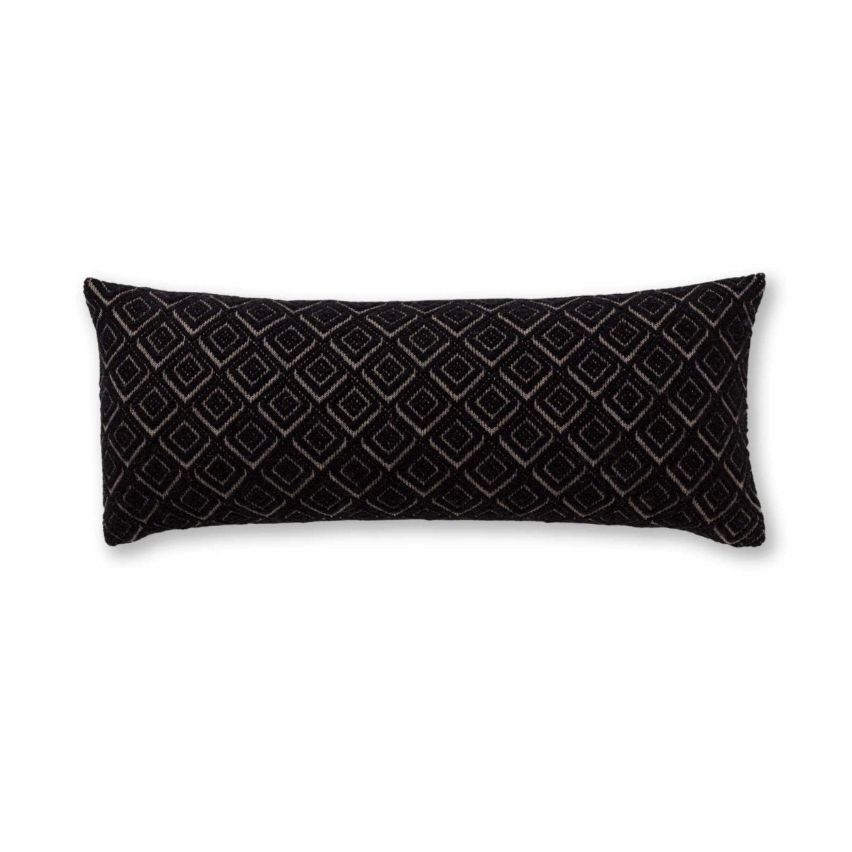 Mystic Long Lumbar Pillow in Light Taupe / Black | Alicia Adams Alpaca at Fig Linens and Home
