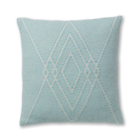 Mystic Square Pillow in Aqua / Ivory | Alicia Adams Alpaca at Fig Linens and Home