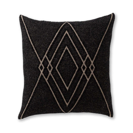 Mystic Square Pillow in Black / Light Taupe | Alicia Adams Alpaca at Fig Linens and Home