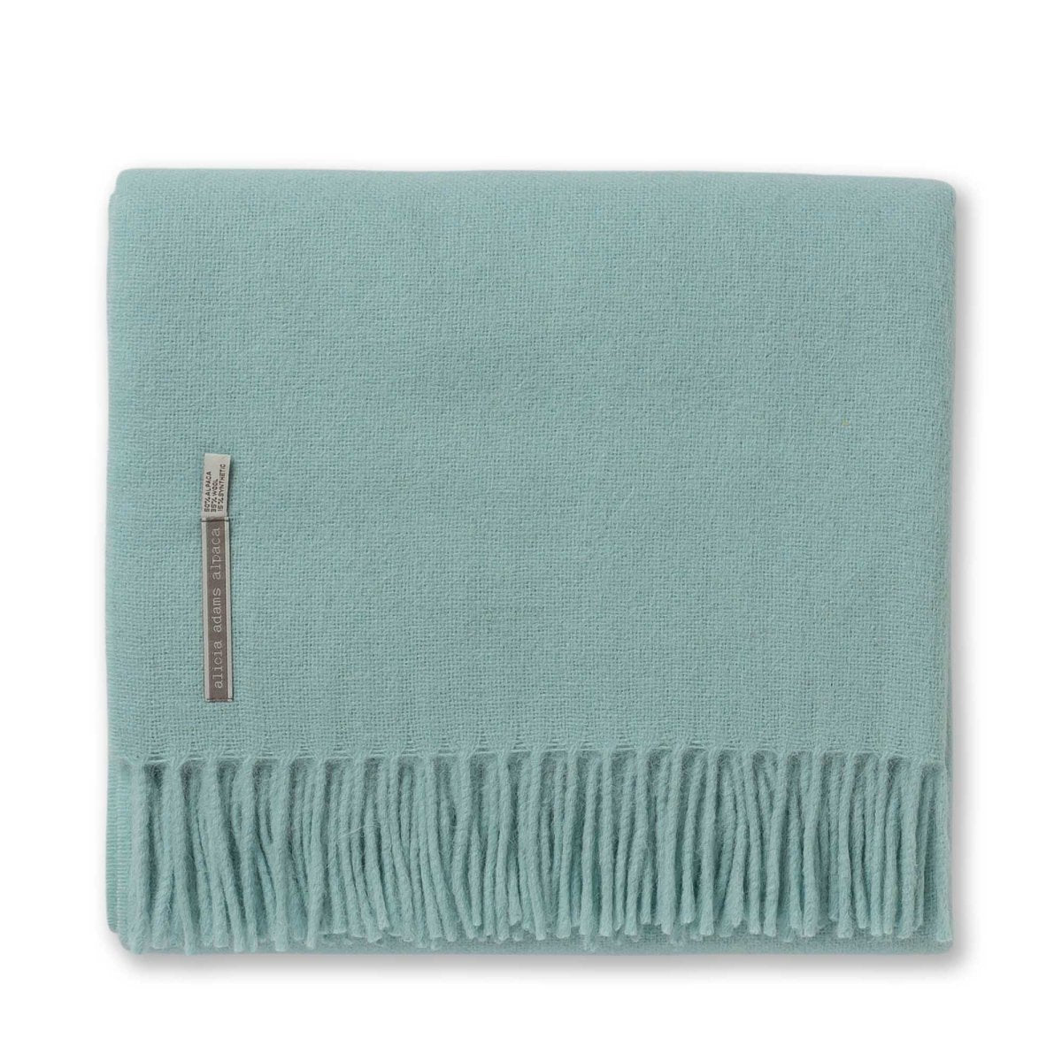 Aqua Throw Blanket - Alicia Adams Alpaca Patmos Throw at Fig Linens and Home