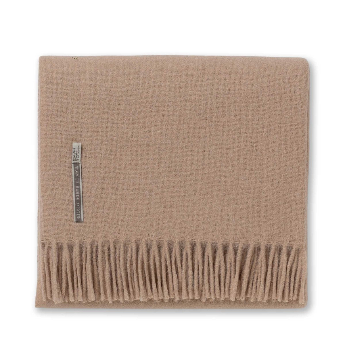 Beige Throw Blanket - Alicia Adams Alpaca Patmos Throw at Fig Linens and Home