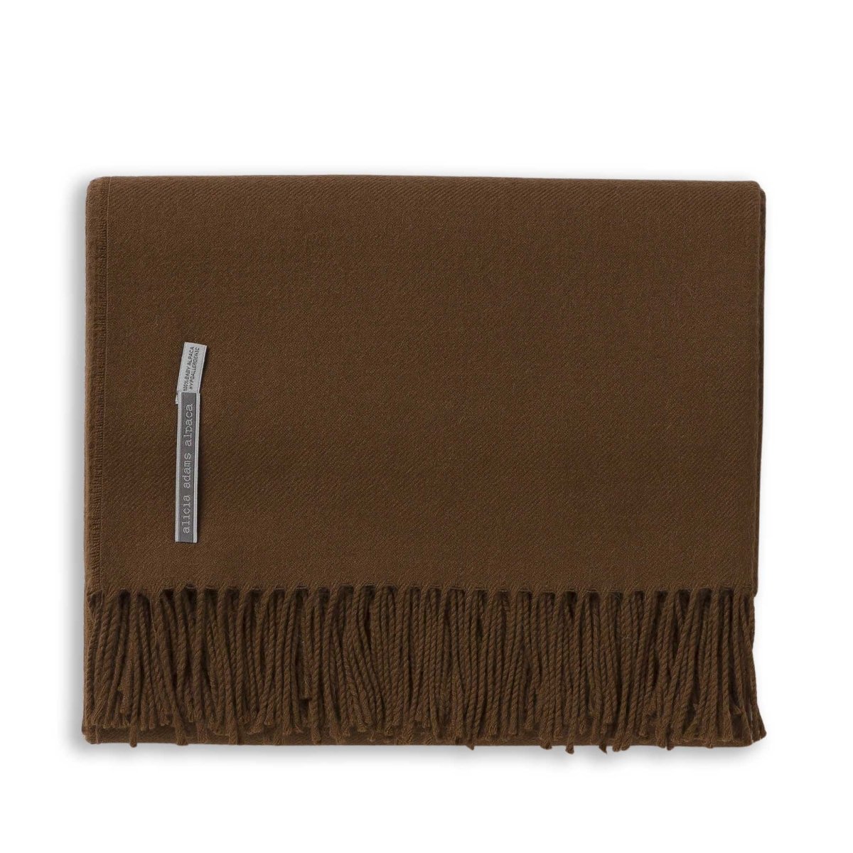 Cognac Throw Blanket - Alicia Adams Alpaca Patmos Throw at Fig Linens and Home