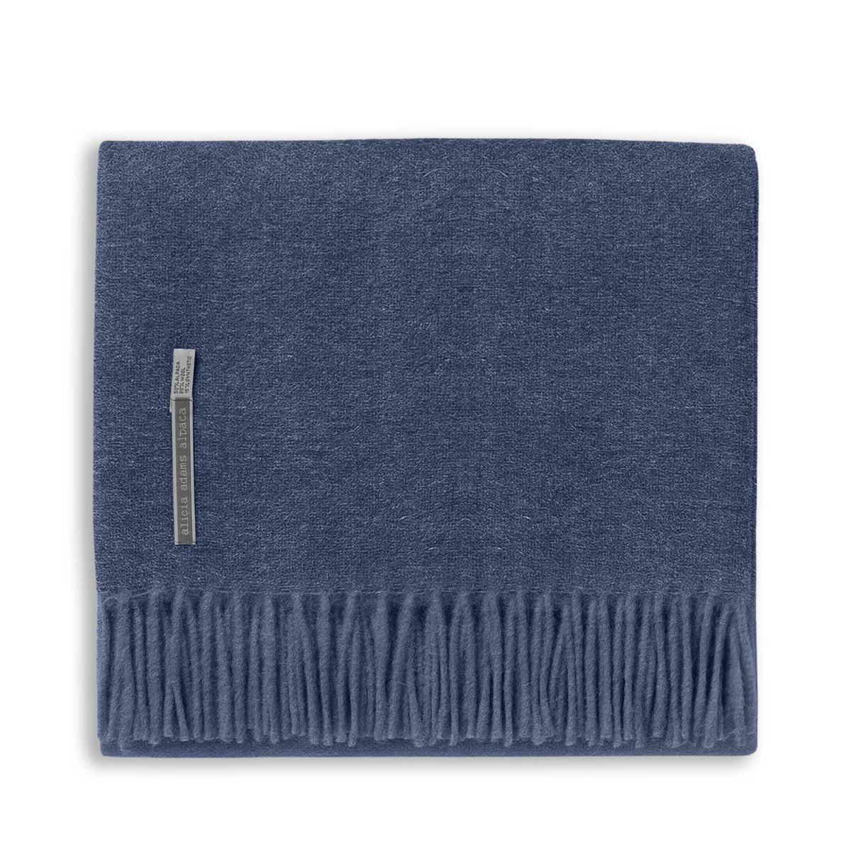 Denim Blue Throw Blanket - Alicia Adams Alpaca Patmos Throw at Fig Linens and Home