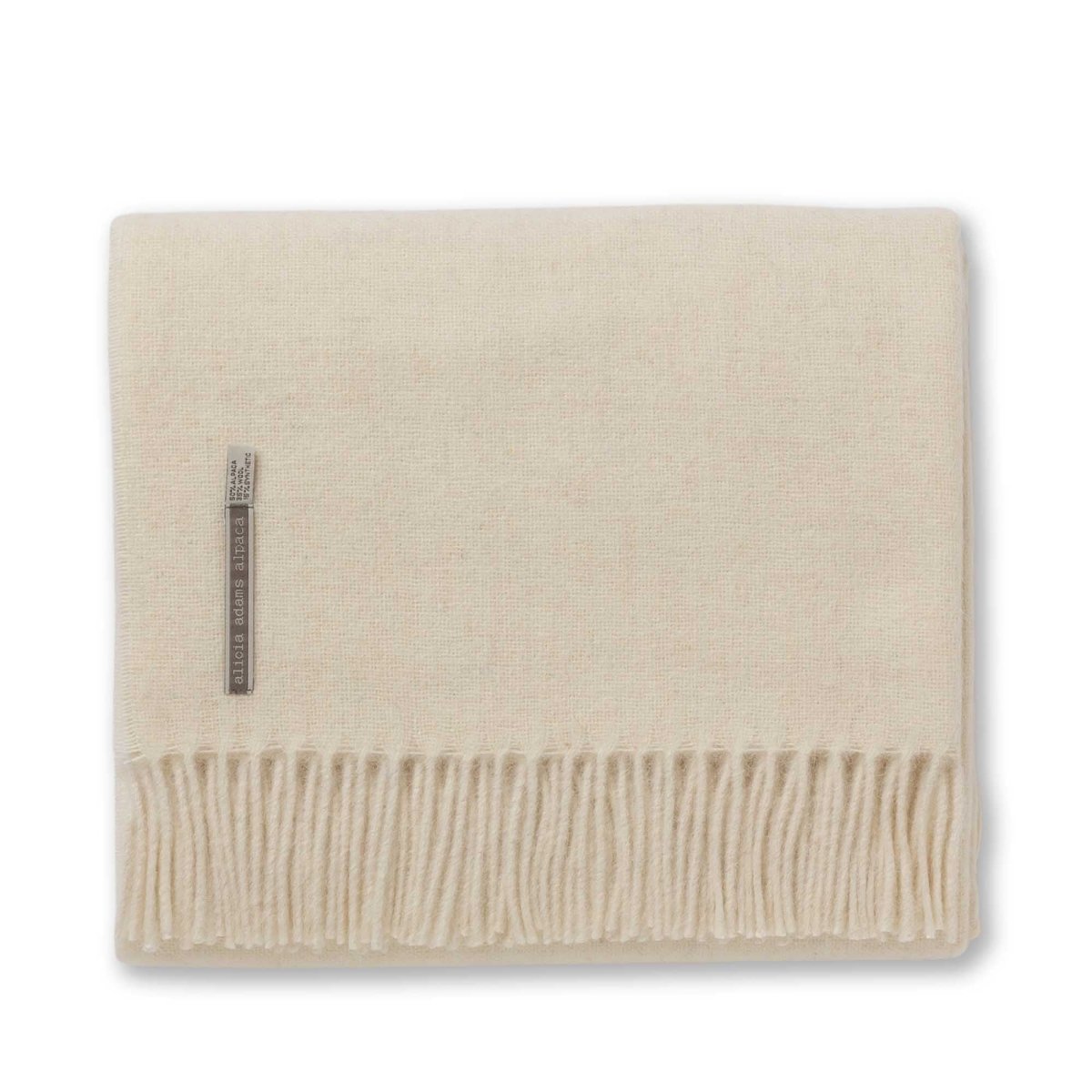 Ivory Throw Blanket - Alicia Adams Alpaca Patmos Throw at Fig Linens and Home