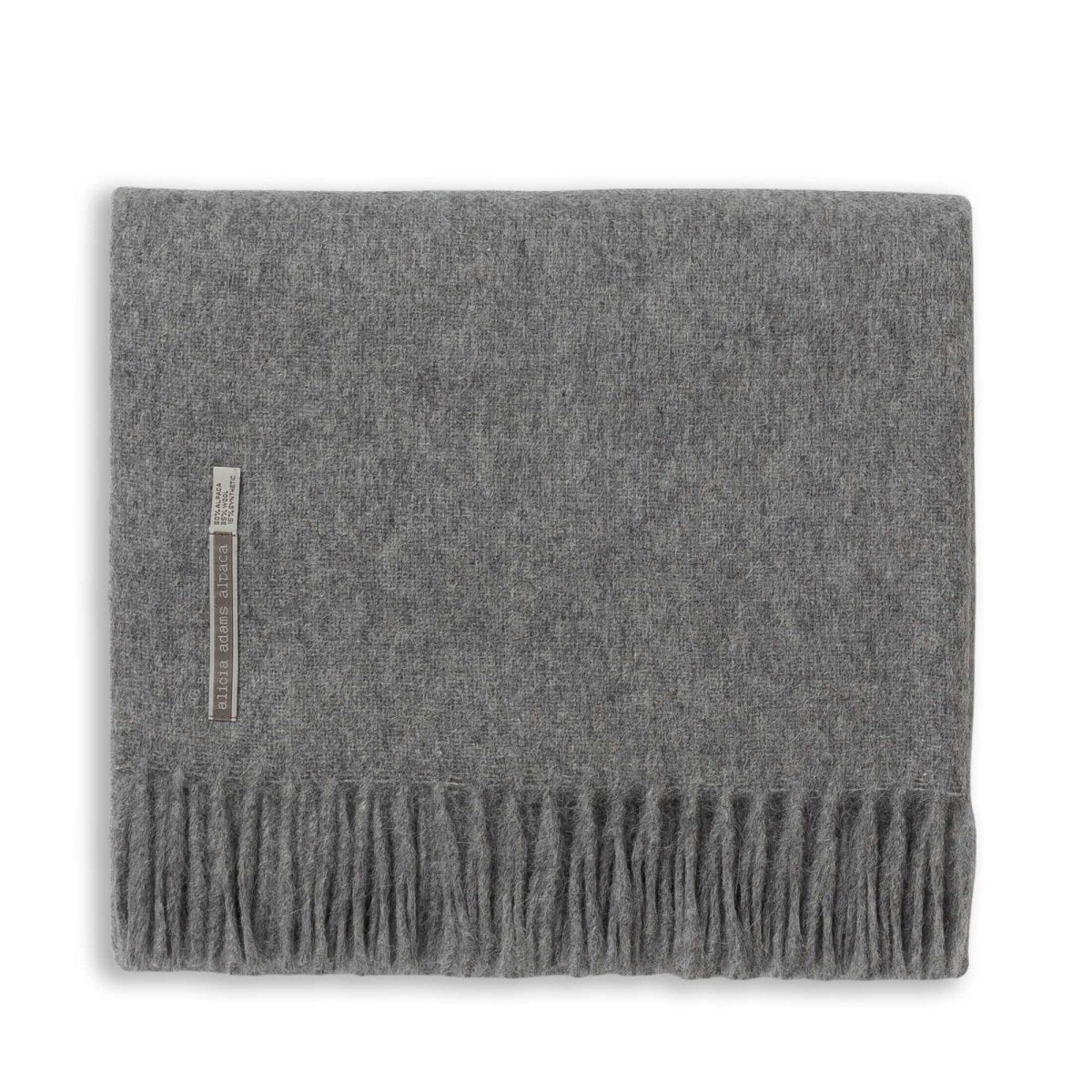 Light Grey Throw Blanket - Alicia Adams Alpaca Patmos Throw at Fig Linens and Home