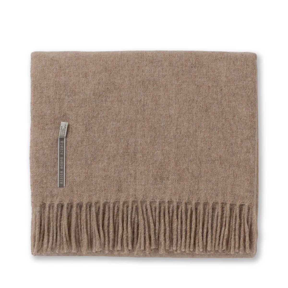 Light Taupe Throw Blanket - Alicia Adams Alpaca Patmos Throw at Fig Linens and Home